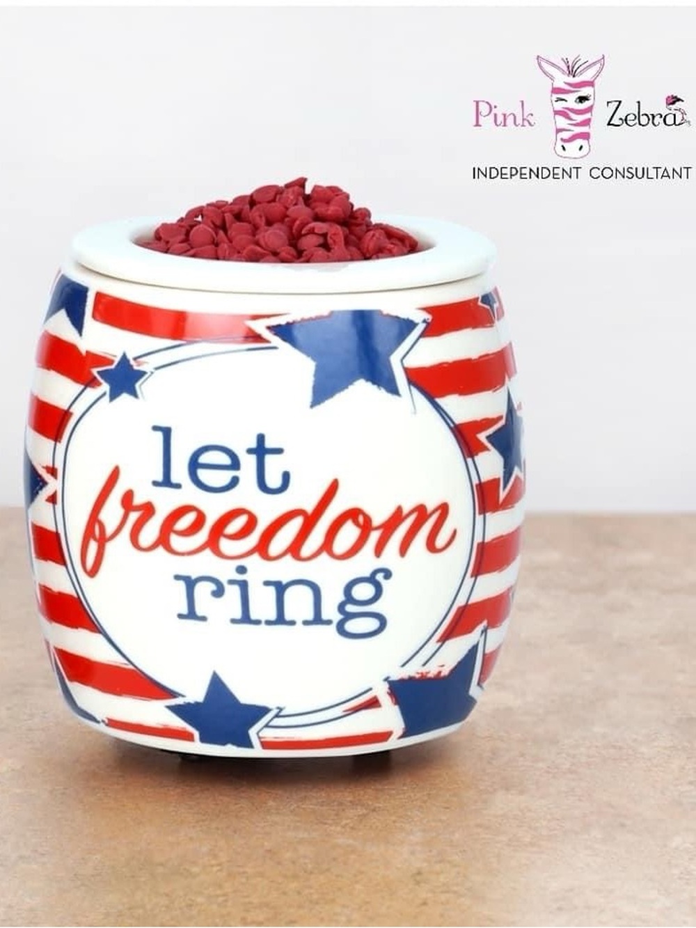 Pink Zebra Red White Blue Patriotic Warmer
